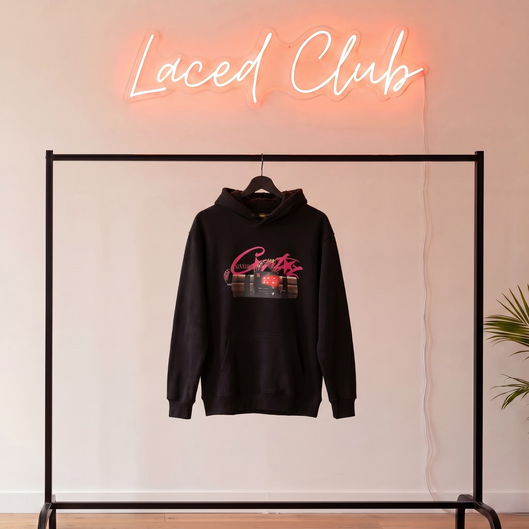 Corteiz OG Timebomb Hoodie — Black / Pink
