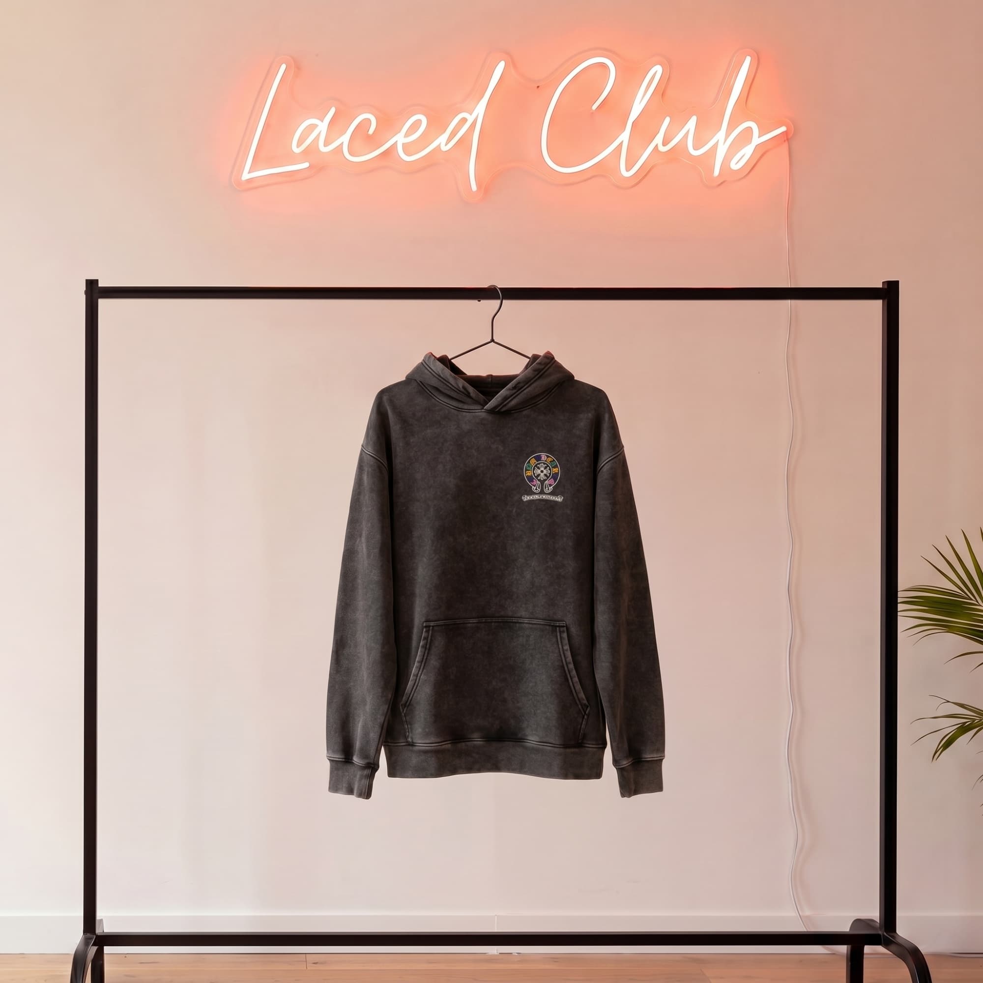 Chrome Hearts Multi Color Horseshoe Hoodie — Washed Black