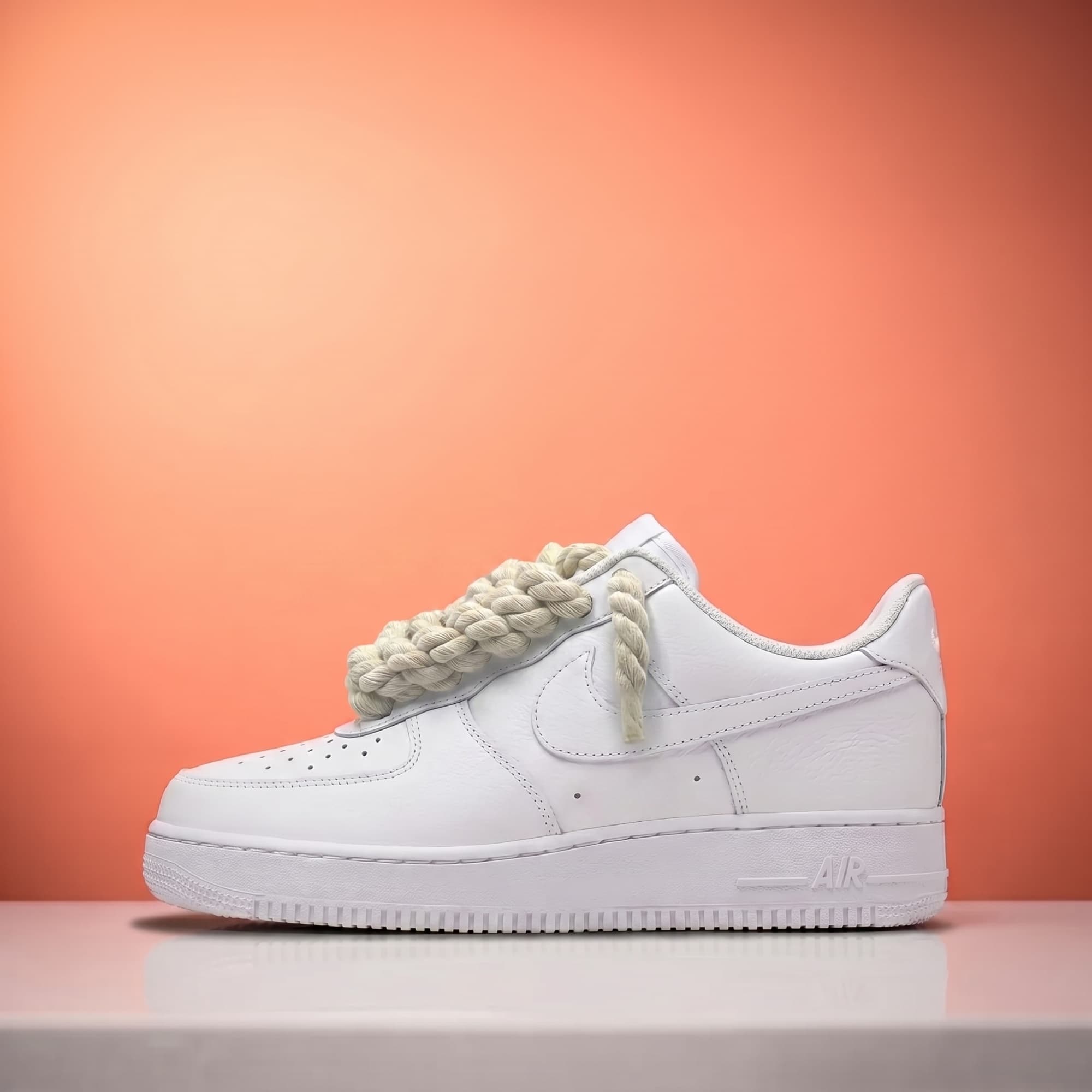 Nike Air Force 1 Rope — White / Beige Rope