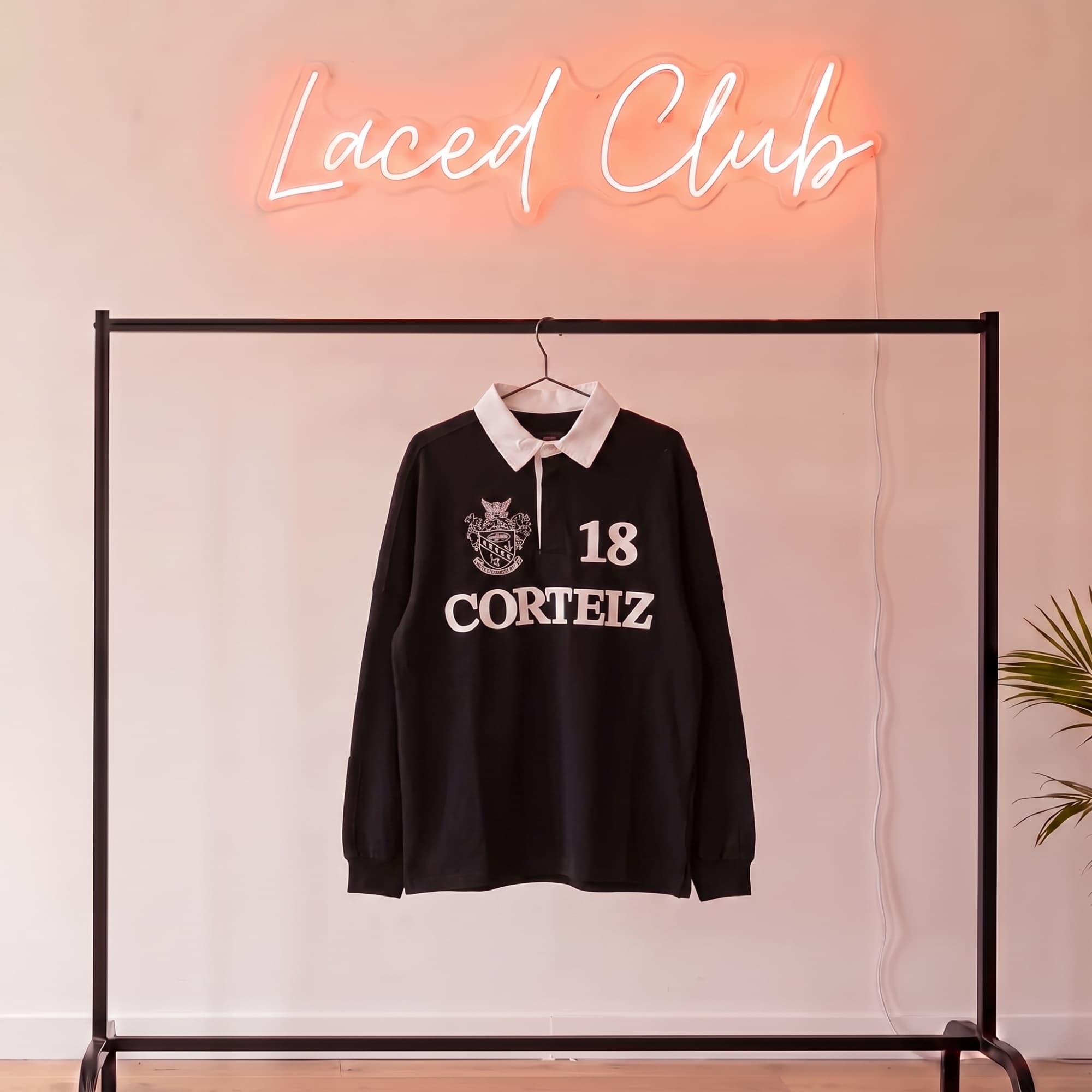 Corteiz Rugby Shirt — Black