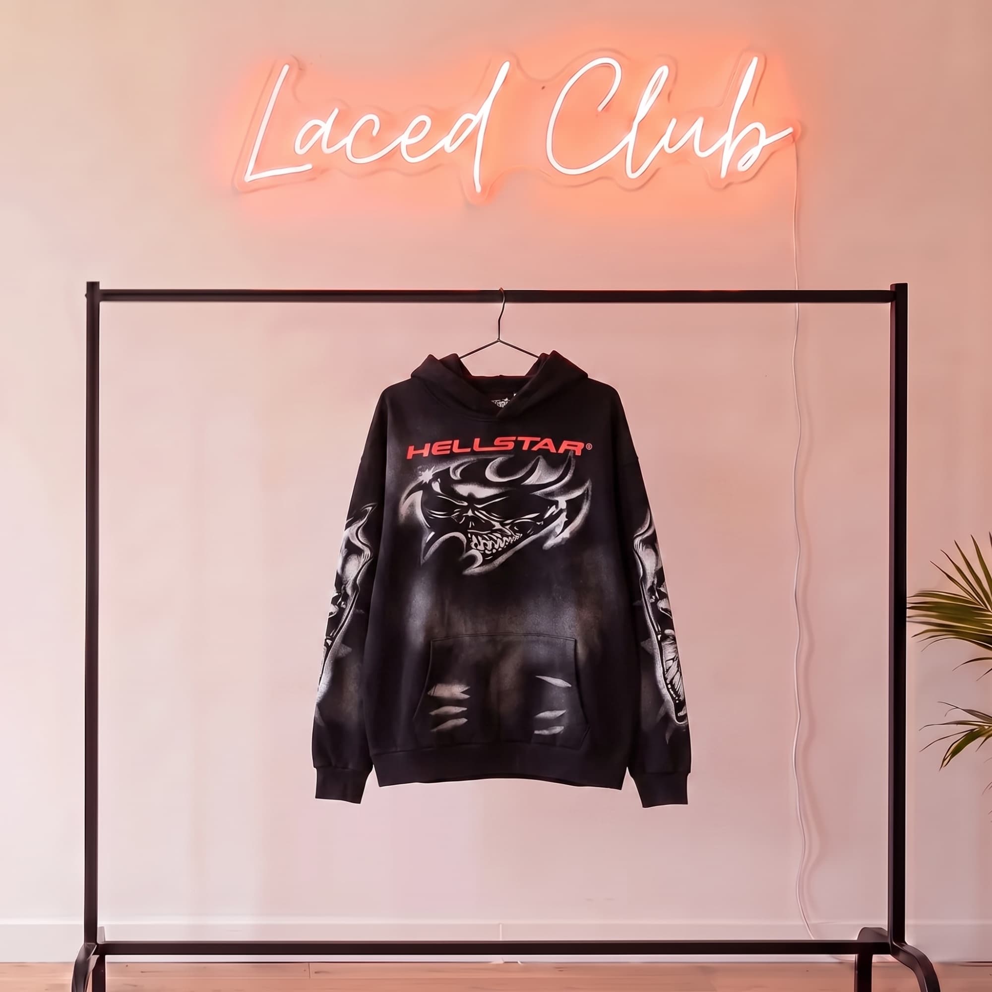 Hellstar Hoodie — Airbrush Black