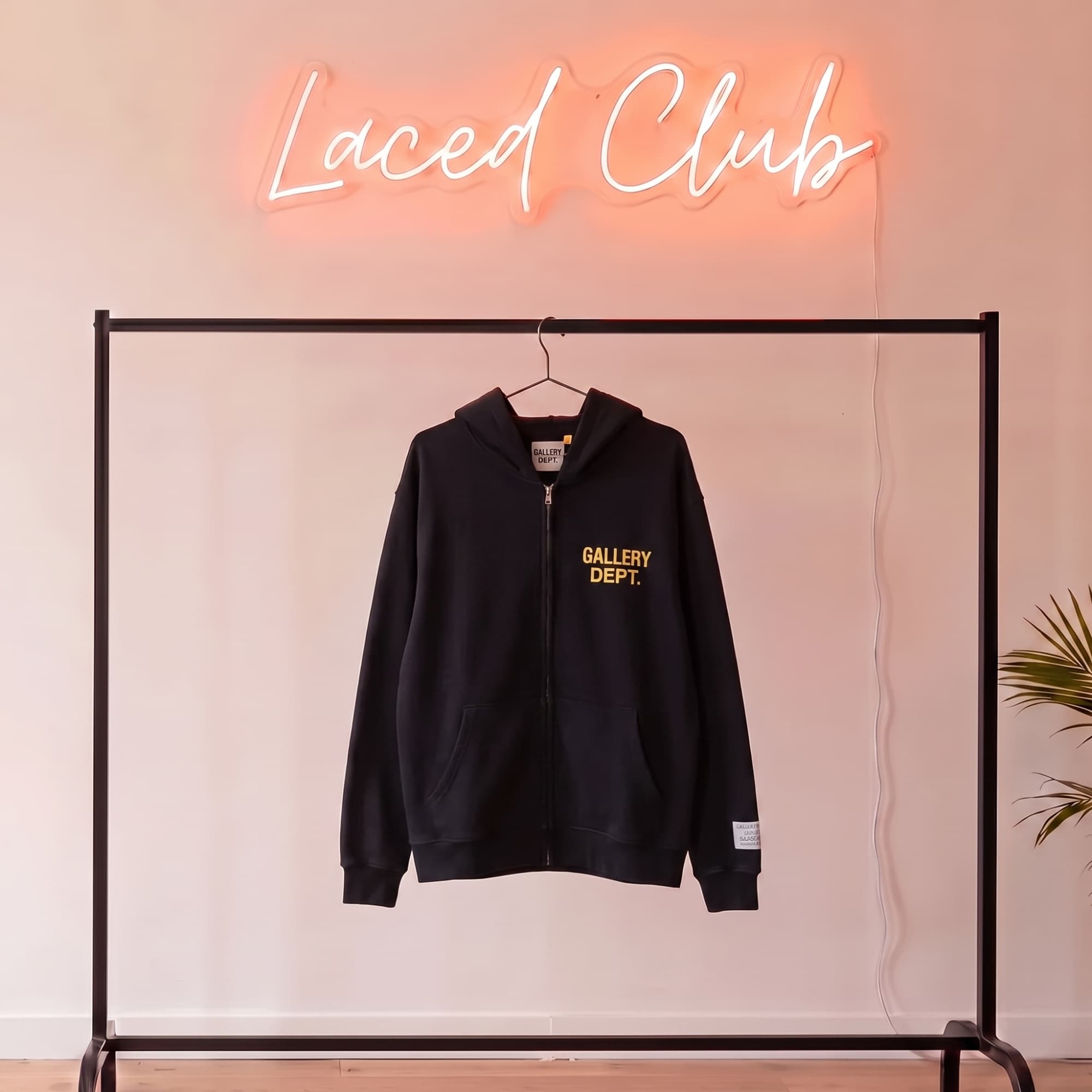Gallery Dept Logo Zip Hoodie — Black