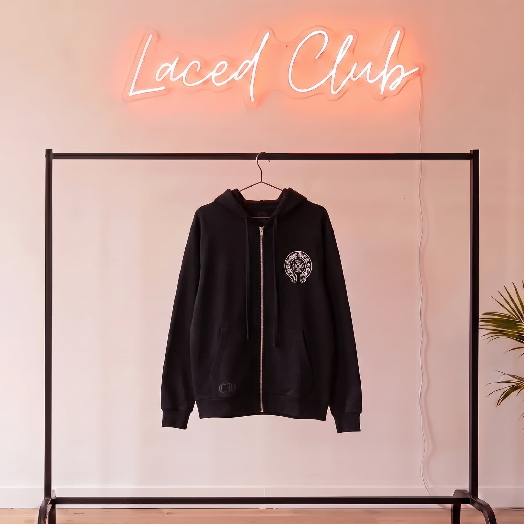 Chrome Hearts Zip Up Hoodie — Black Horseshoe